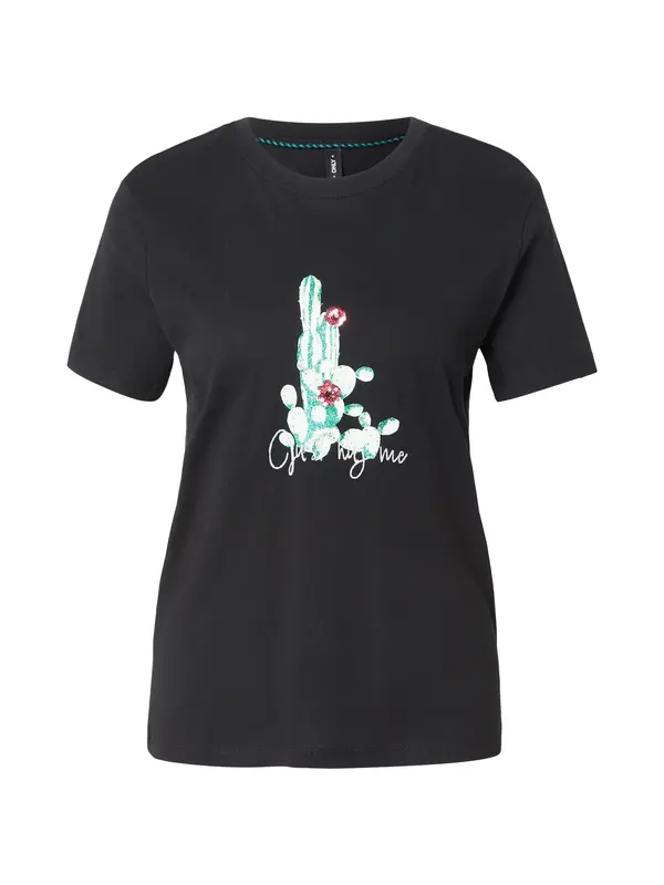 ONLY ONLY Majica 'ONLKITA'  smaragd / magenta / črna / srebrna