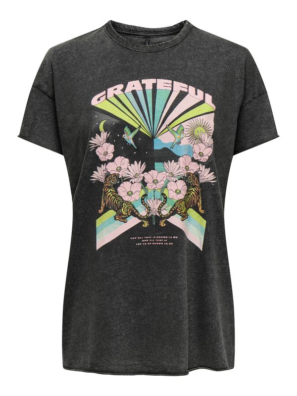 ONLY ONLY Majica 'ONLLUCY'  azur / kivi / roza / črna