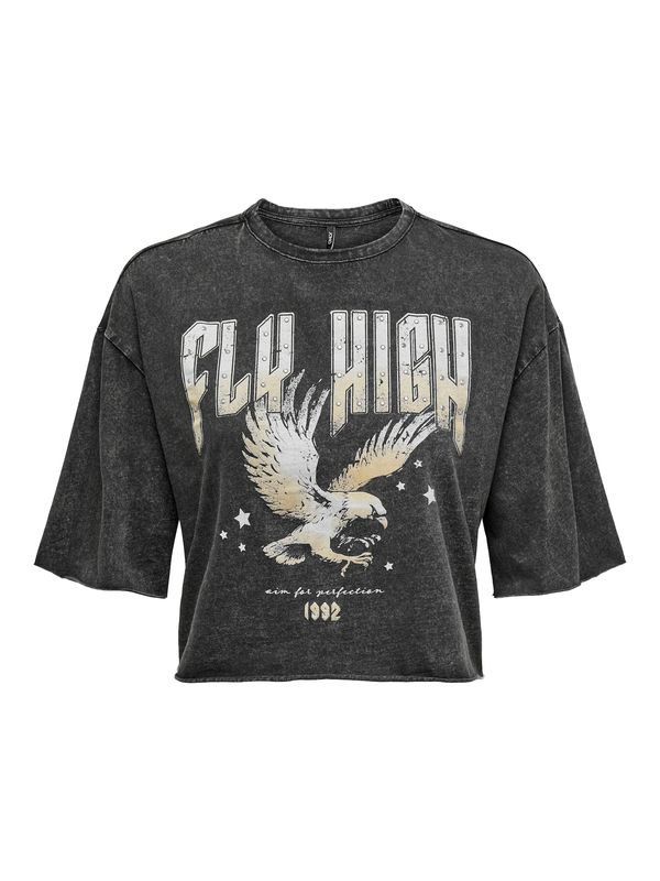 ONLY ONLY Majica 'ONLLUCY'  bež / antracit / off-bela