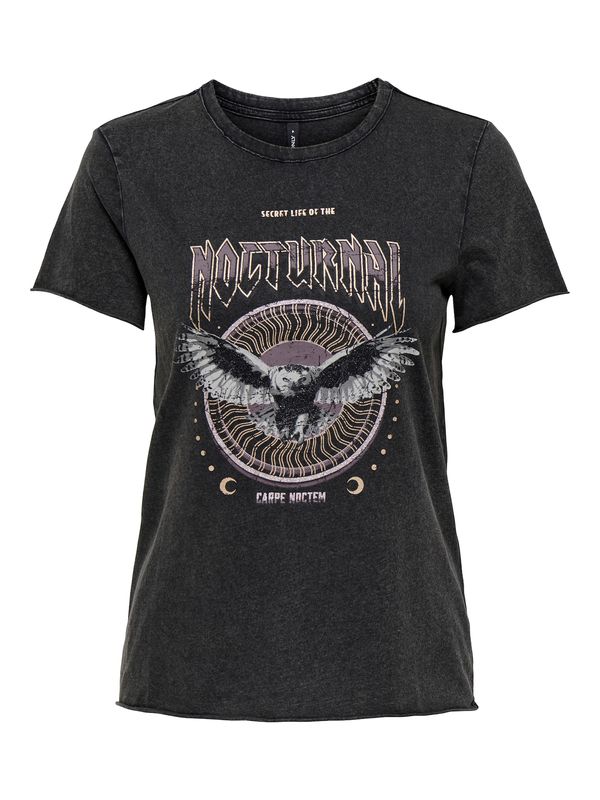 ONLY ONLY Majica 'ONLLUCY'  bež / temno siva / mauve / črna