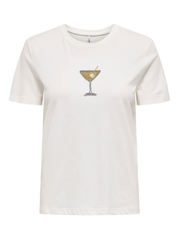 ONLY ONLY Majica 'ONLMARGO'  zlata / srebrna / bela