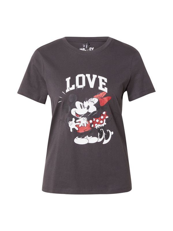 ONLY ONLY Majica 'ONLMICKEY'  bazaltno siva / rdeča / bela