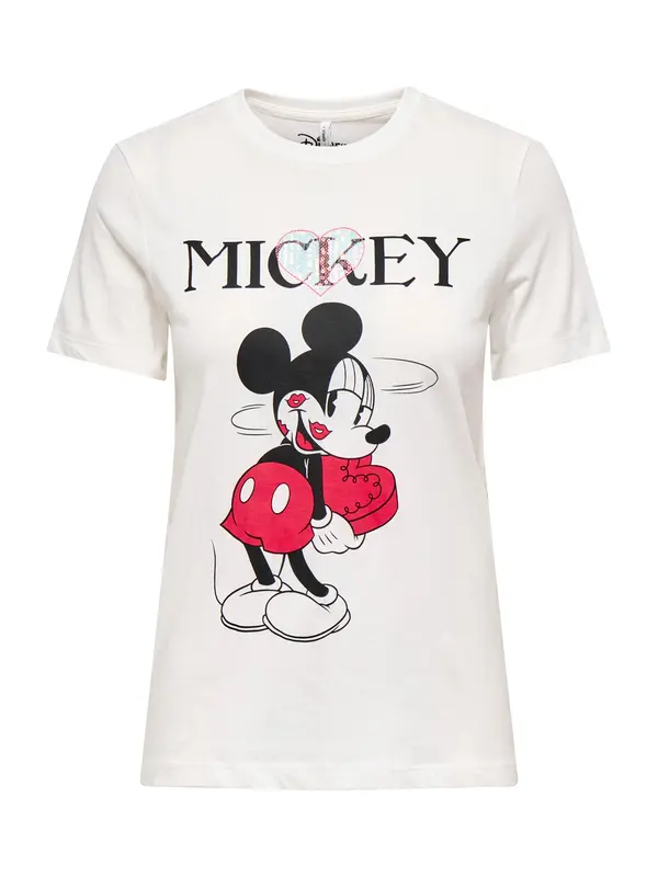 ONLY ONLY Majica 'ONLMICKEY'  krvavo rdeča / črna / bela