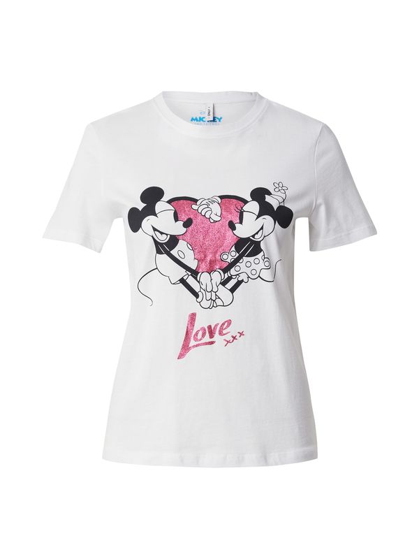 ONLY ONLY Majica 'ONLMICKEY'  roza / črna / bela