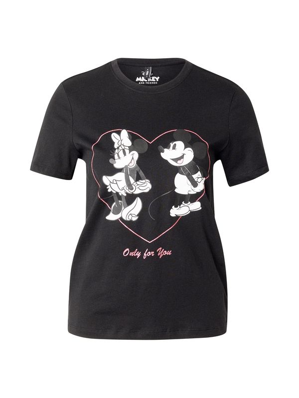 ONLY ONLY Majica 'ONLMICKEY'  svetlo rdeča / črna / bela