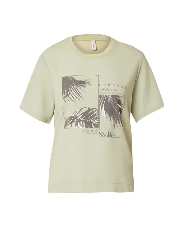 ONLY ONLY Majica 'ONLNEWFLORA'  antracit / pastelno zelena / off-bela
