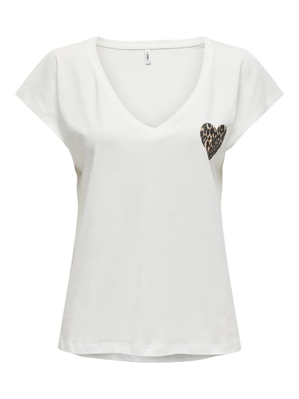 ONLY ONLY Majica 'ONLNINA'  bež / rjava / bela