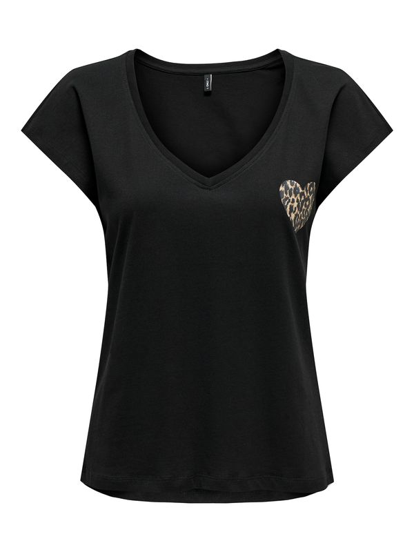 ONLY ONLY Majica 'ONLNINA'  rjava / kapučino / črna