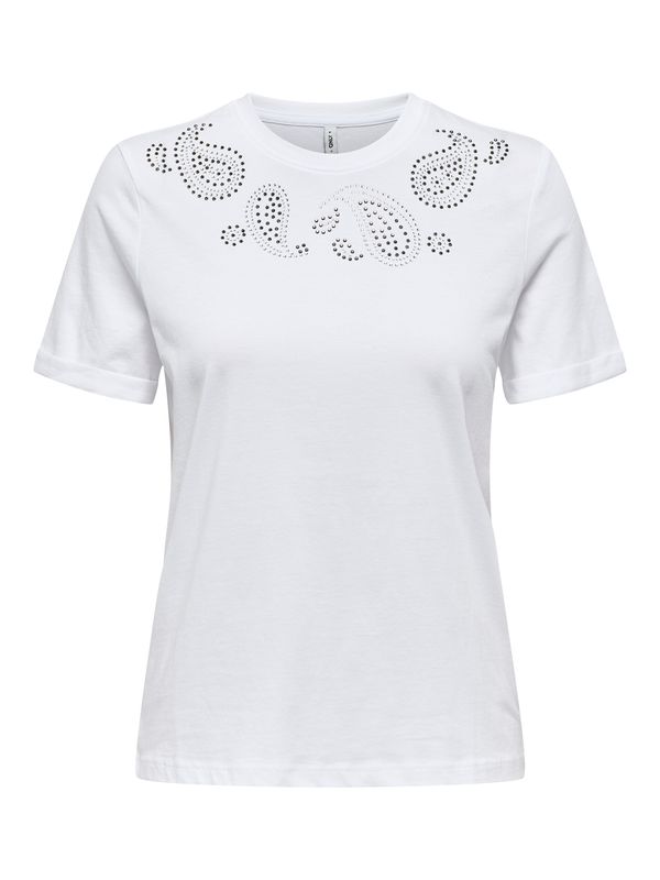 ONLY ONLY Majica  srebrna / bela