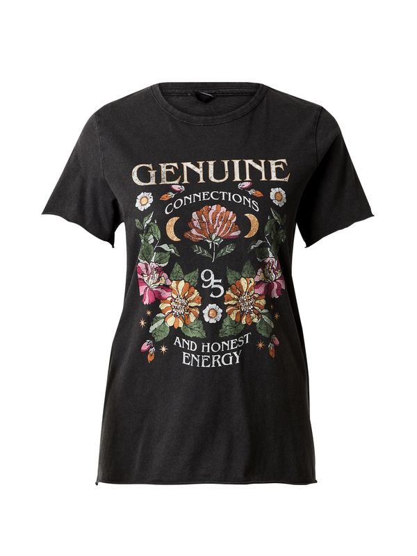 ONLY ONLY Majica  svetlo bež / travnato zelena / črna / bela