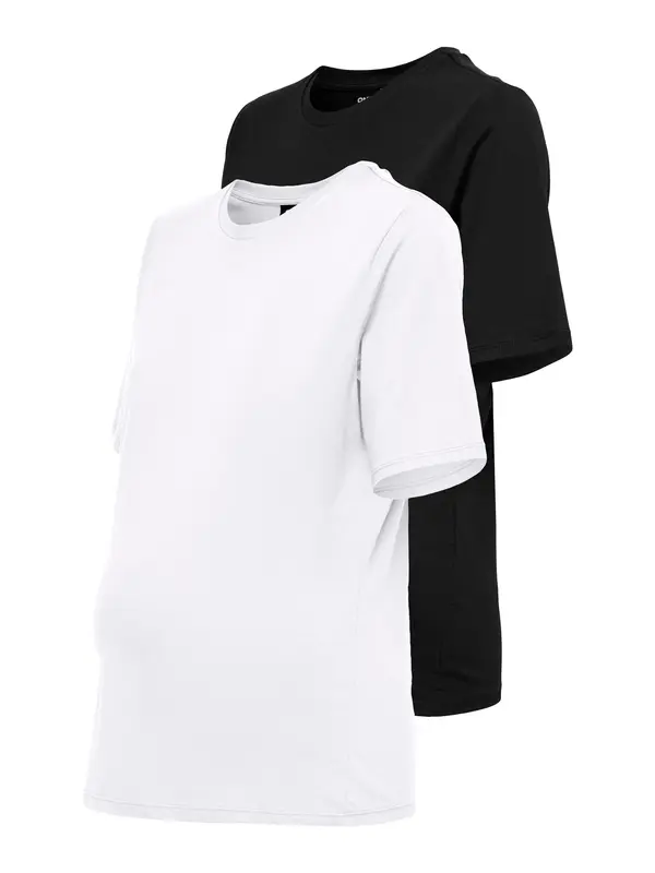 Only Maternity Only Maternity Majica  črna / bela