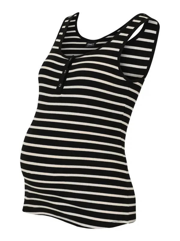 Only Maternity Only Maternity Top  črna / bela
