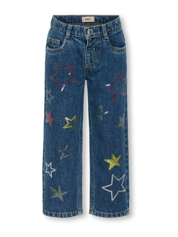 Only Mini Only Mini Kavbojke 'KMGCARLY'  moder denim / zlata / temno rdeča / srebrna