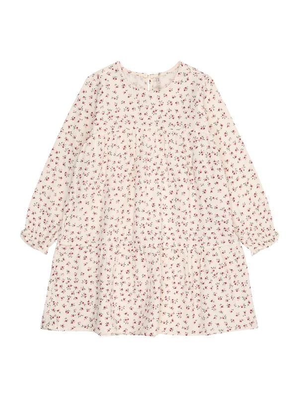 Only Mini Only Mini Obleka 'KMGTHYRA'  kremna / temno zelena / roza / rdeča