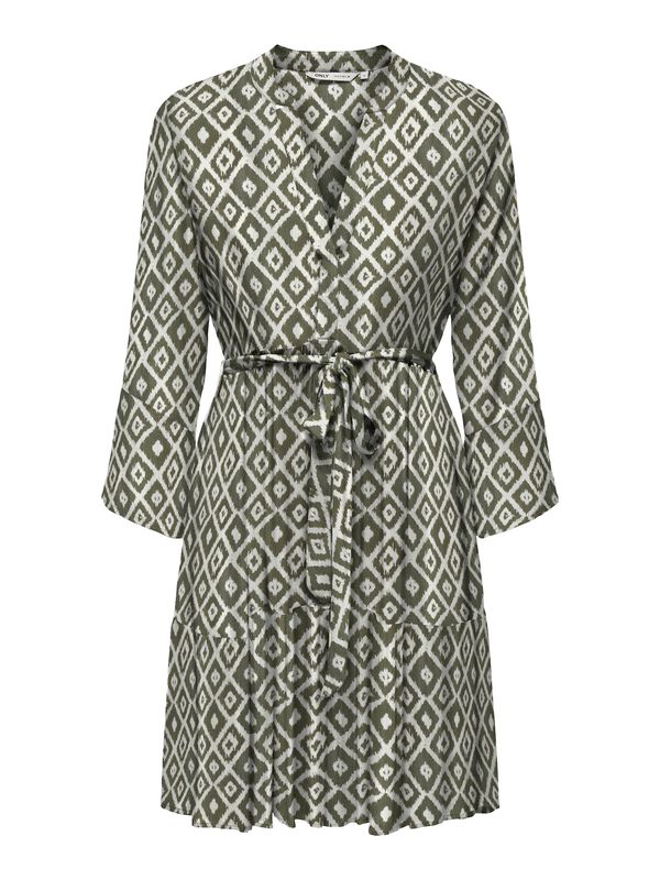 ONLY ONLY Obleka 'ONLCLEMMENTINE'  temno zelena / off-bela