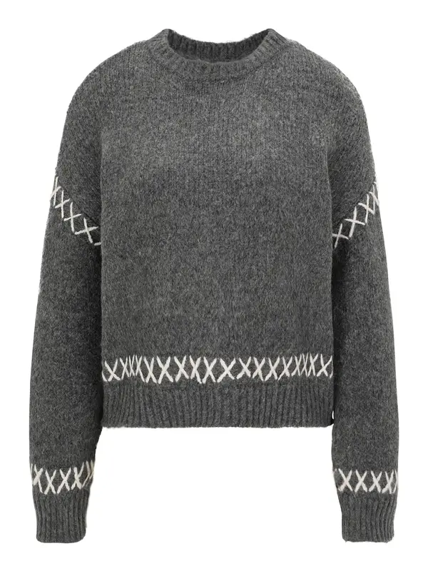 Only Petite Only Petite Pulover 'ONLAMANDA'  temno siva / bela