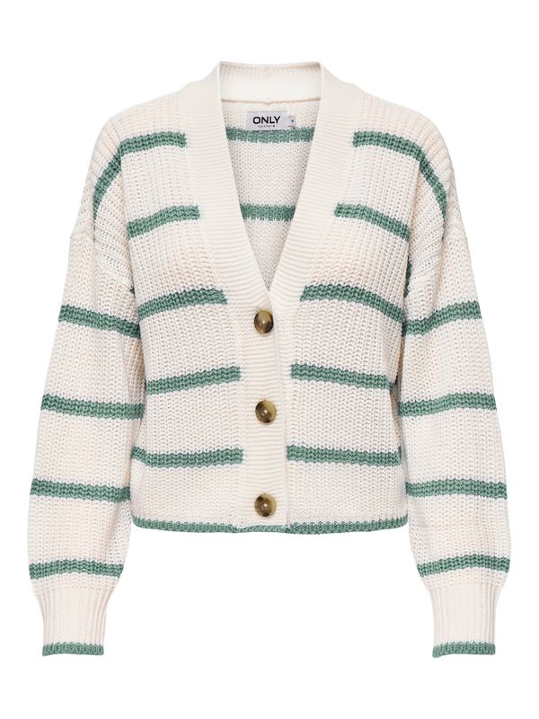 ONLY ONLY Pletena jopa 'ONLCAROLNICE'  kremna / zelena