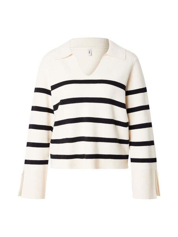 ONLY ONLY Pulover  kremna / črna