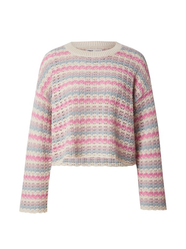 ONLY ONLY Pulover 'ONLASA'  bež / svetlo modra / roza