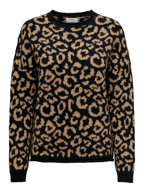 ONLY ONLY Pulover 'ONLJade'  svetlo rjava / črna