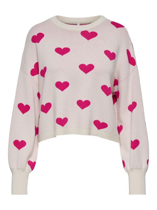 ONLY ONLY Pulover 'ONLMontana'  ecru / temno roza