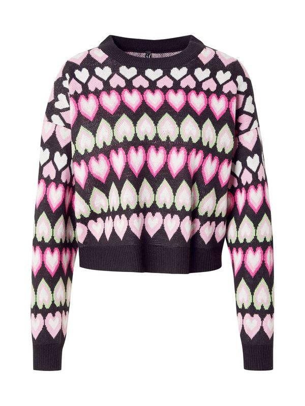 ONLY ONLY Pulover 'ONLSANNE'  svetlo zelena / roza / roza / črna