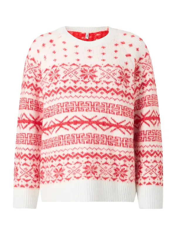 ONLY ONLY Pulover 'ONLXMAS NORDIC'  rdeča / bela