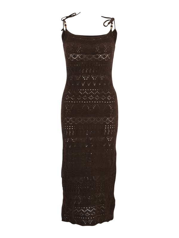 Only Tall Only Tall Pletena obleka 'AVINA'  temno rjava