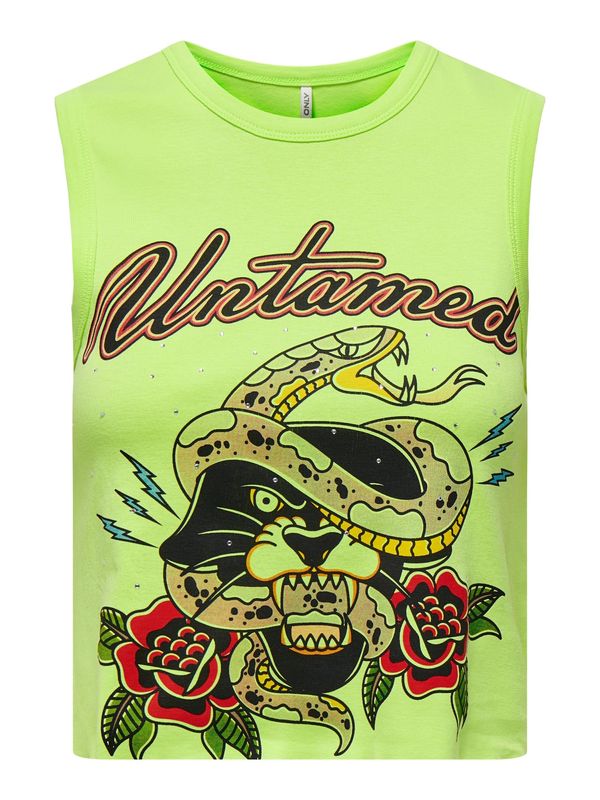 ONLY ONLY Top 'HANNA'  svetlo rjava / neonsko zelena / rdeča / črna