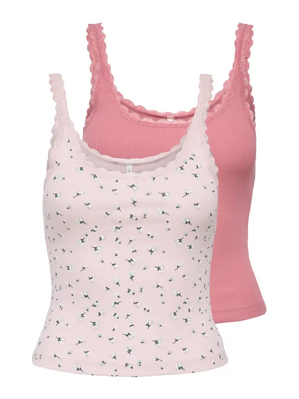 ONLY ONLY Top 'ONLFENJA'  temno zelena / staro roza / pastelno roza / bela