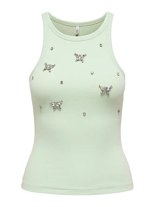 ONLY ONLY Top 'ONLFILIZ'  pastelno zelena / srebrna