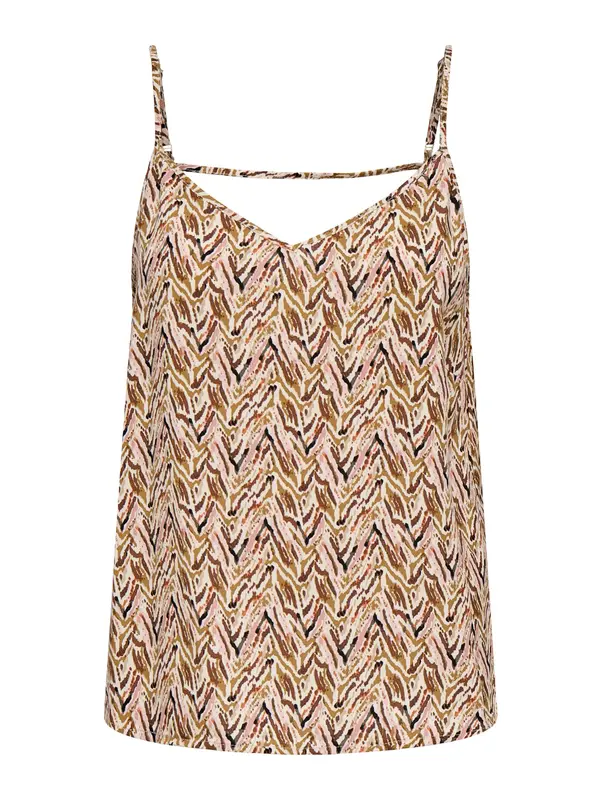 ONLY ONLY Top 'ONLNOVA PARIS'  ecru / rjava / kaki