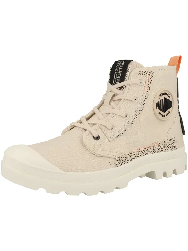 Palladium Palladium Gležnarji z vezalkami 'Pampa'  slonovina / temno oranžna / črna
