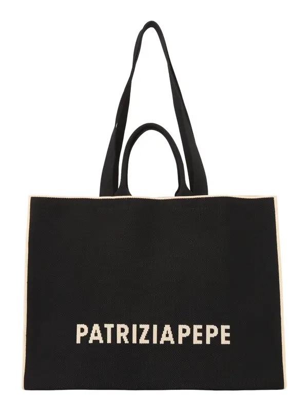 PATRIZIA PEPE PATRIZIA PEPE Nakupovalna torba  ecru / črna