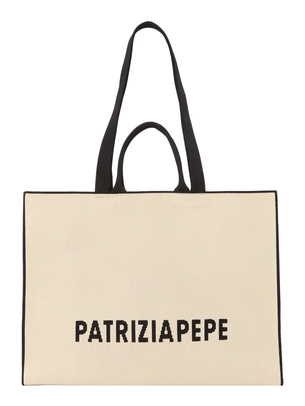 PATRIZIA PEPE PATRIZIA PEPE Nakupovalna torba  svetlo bež / črna