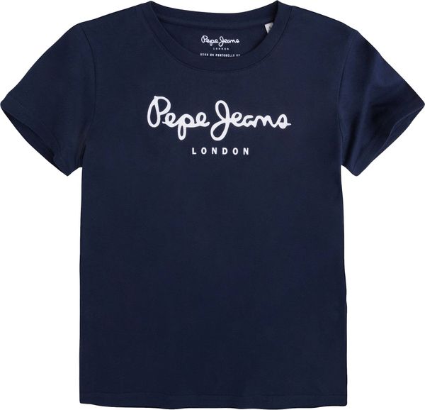 Pepe Jeans Pepe Jeans Majica 'Art'  temno modra / bela