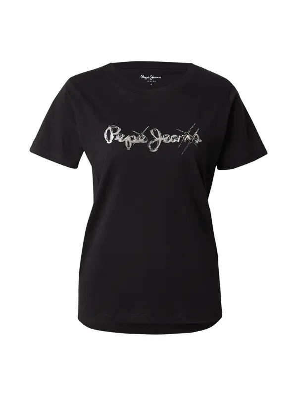 Pepe Jeans Pepe Jeans Majica  črna / srebrna