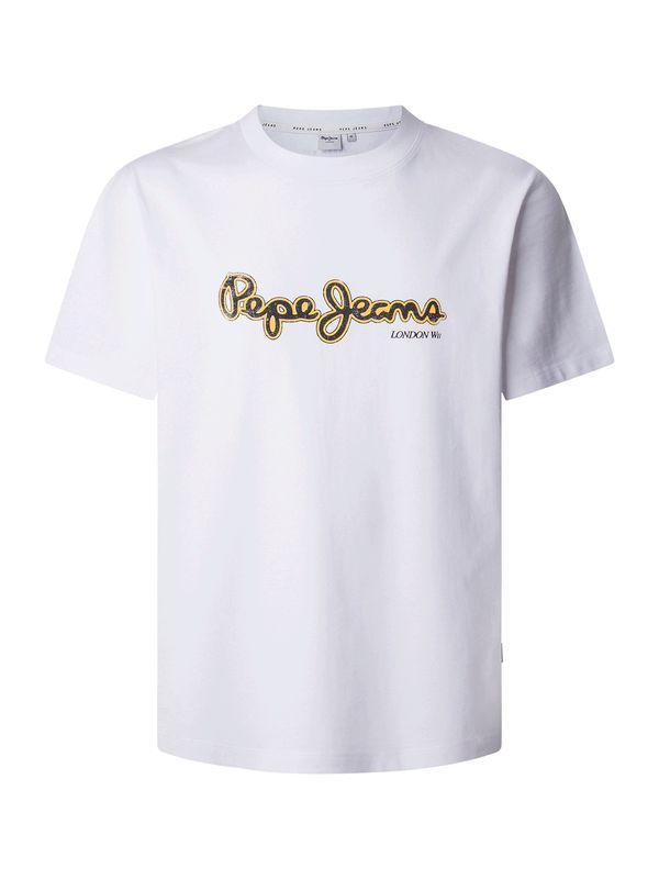 Pepe Jeans Pepe Jeans Majica 'Dorian'  temno rumena / črna / bela