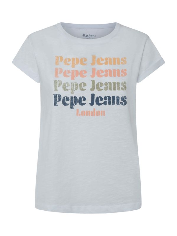 Pepe Jeans Pepe Jeans Majica 'Eileen'  modra / pastelno zelena / oranžna / bela