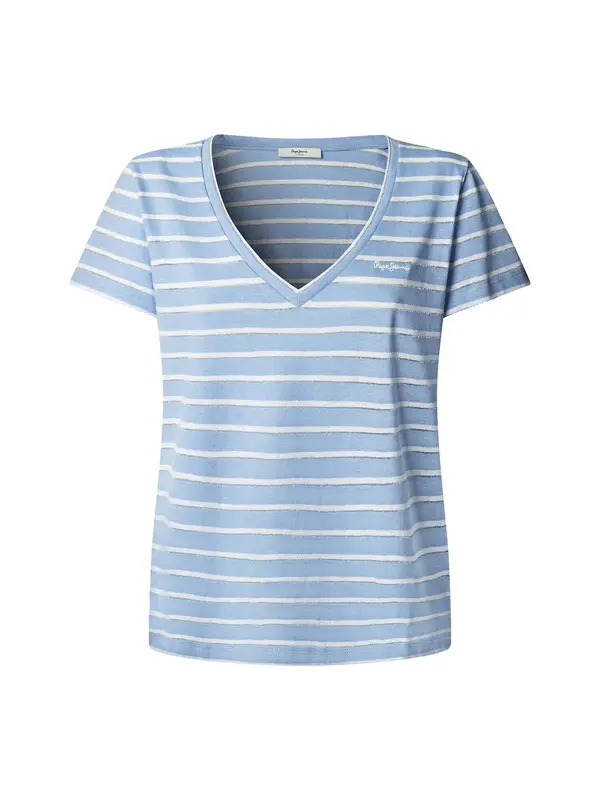 Pepe Jeans Pepe Jeans Majica 'Megan'  golobje modra / bela