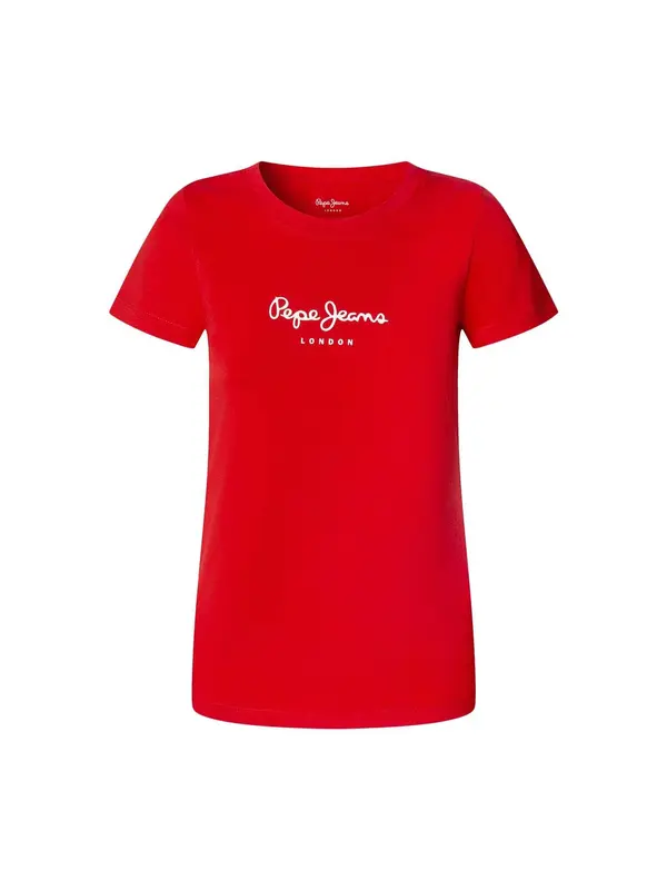 Pepe Jeans Pepe Jeans Majica 'New Virginia'  rdeča / bela
