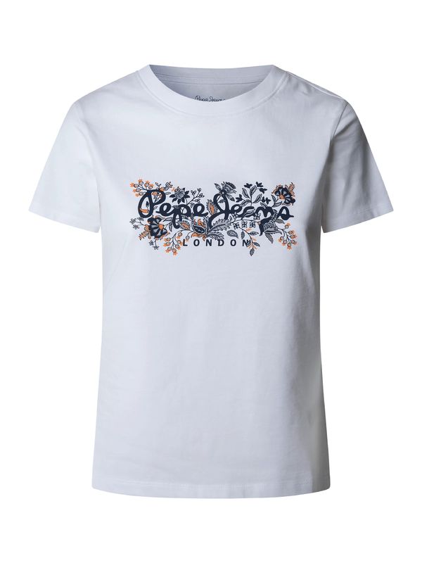 Pepe Jeans Pepe Jeans Majica 'ROSALIND'  mornarska / golobje modra / oranžna / bela