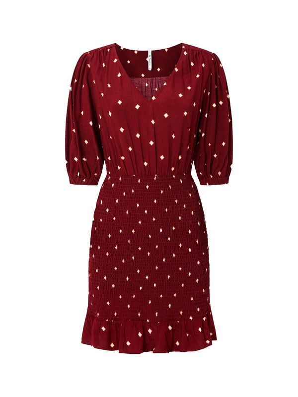 Pepe Jeans Pepe Jeans Obleka 'Gunila'  temno rdeča / bela