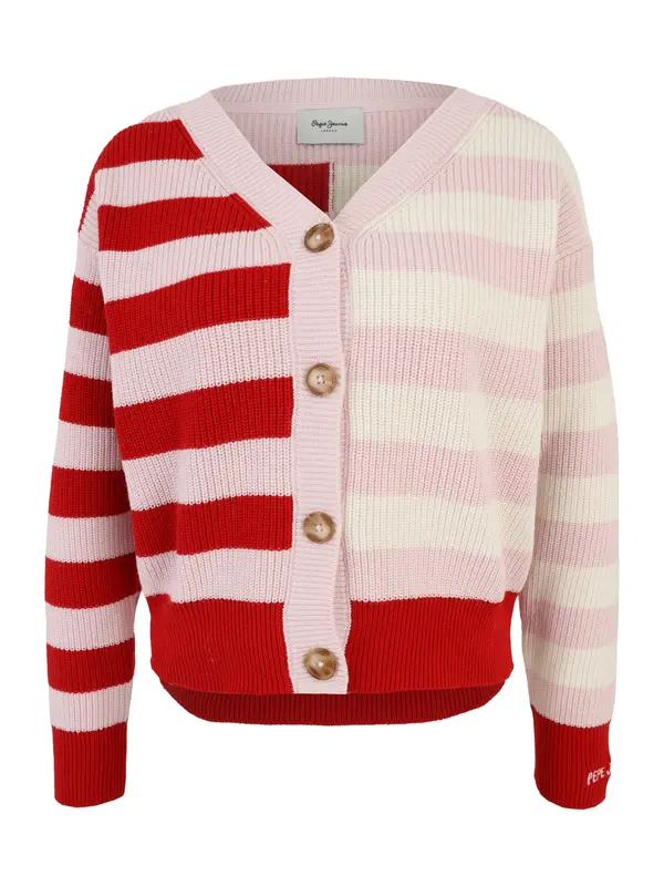 Pepe Jeans Pepe Jeans Pletena jopa 'Kimma'  rosé / rdeča / naravno bela
