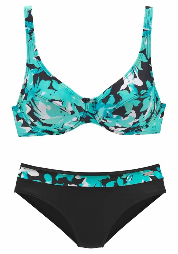 PETITE FLEUR PETITE FLEUR Bikini  turkizna / črna / bela