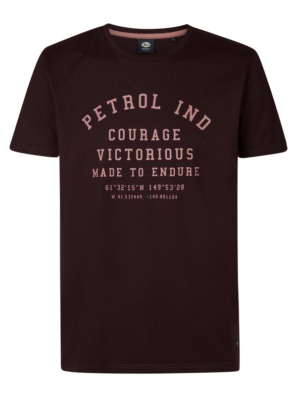 Petrol Industries Petrol Industries Majica 'Castner'  vinsko rdeča / pastelno rdeča