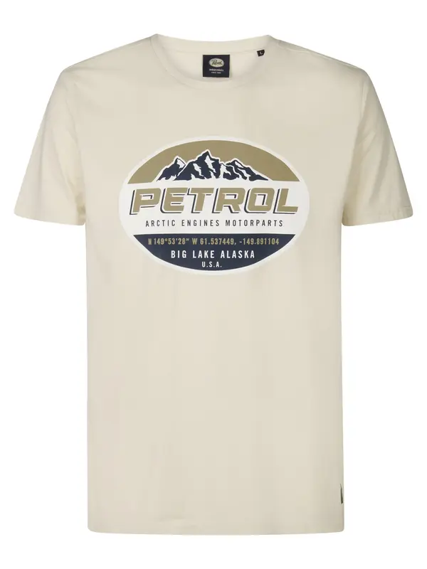 Petrol Industries Petrol Industries Majica 'Kennicott'  bež / črna / off-bela
