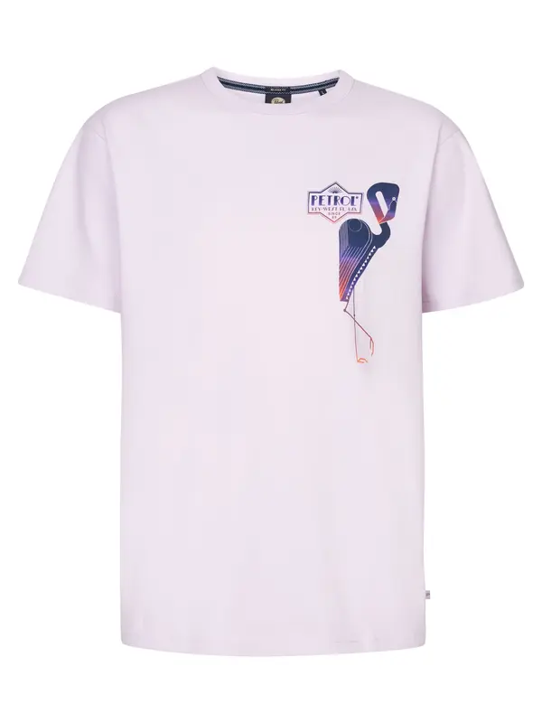 Petrol Industries Petrol Industries Majica  modra / pastelno lila / oranžna / roza