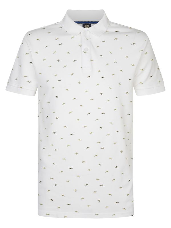 Petrol Industries Petrol Industries Majica 'Palmview'  zelena / bela