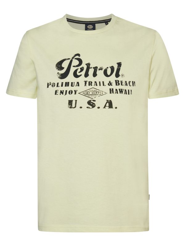 Petrol Industries Petrol Industries Majica  pastelno rumena / črna